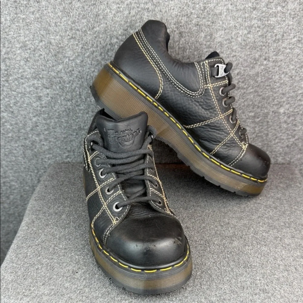 Vintage Y2K Dr. Martens Black Leather Derby Chunky Platform Shoes‎ Size 8